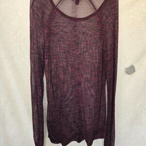 Rock and Republic dark purple mesh rayon top